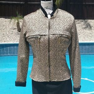 American vintage retro fitted gold black jacket coat